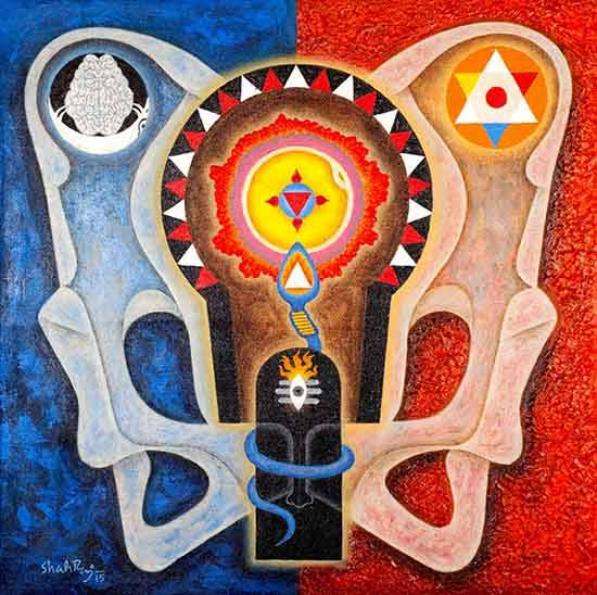 Scientific Shiva-Shakthi, Painting by  Artist Shahraj M