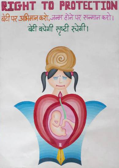 Painting  by Jyoti Sawant - Right to protection