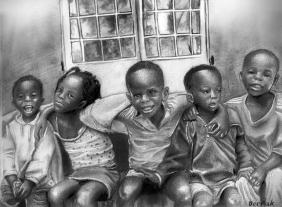 Painting  by Deepak Kumar EP - Children of Hope of Uganda