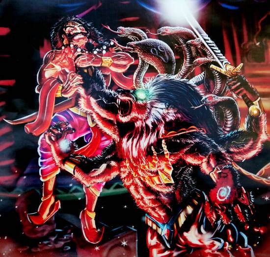 Rage of Narasimha- Hindu Mythology -Digital Art, painting by Deepak Kumar EP