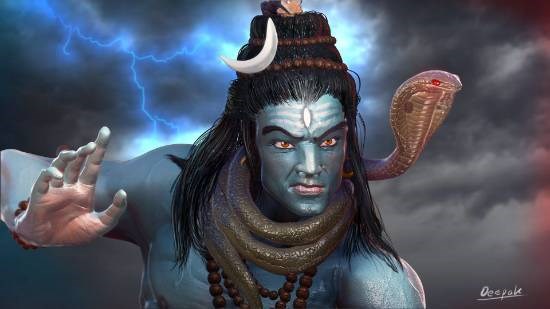 Lord Shiva, painting by Deepak Kumar EP
