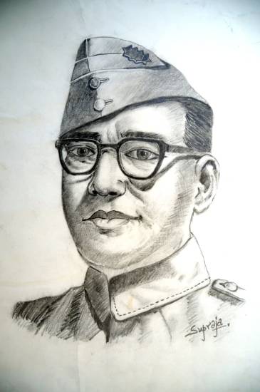 Subhash Chandra Bose Drawing by Saurabh Indurkar  Pixels