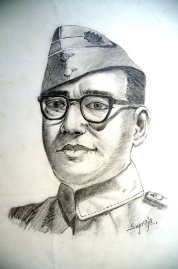 Subhash Chandra Bose, painting by Supraja Kakkera