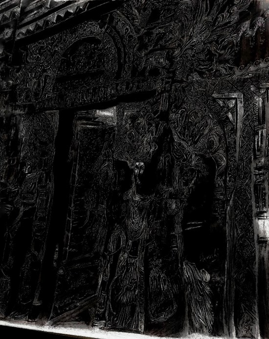 Garbhagriha art, painting by Kajal Mittal