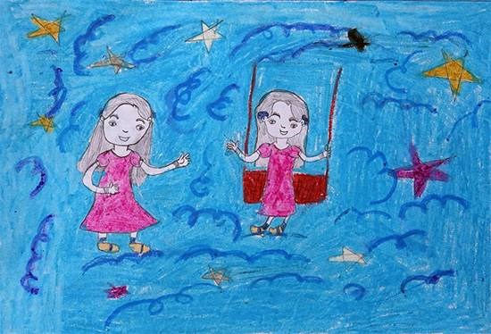 Childrens, painting by Amisha Sandip Lahage