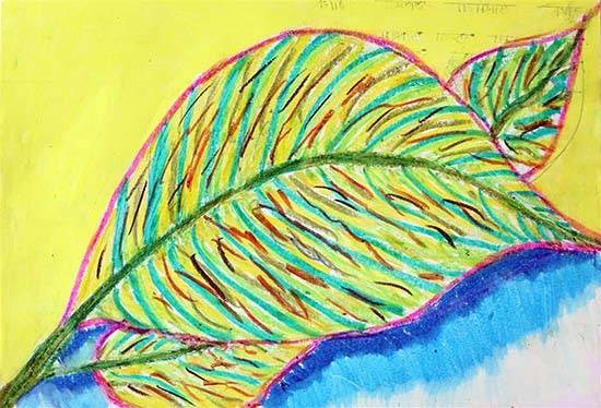 Leaf, painting by Asmita Shankar Bhoye