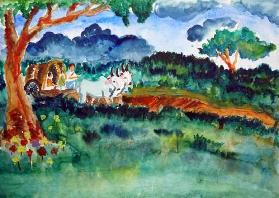 Bullackart, painting by Ayan Das