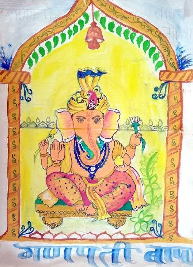 Ganesha, painting by Dharmraj Jayram Raut