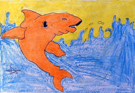 Painting  by Ganesh Sanjay Wayeda - Shark Fish