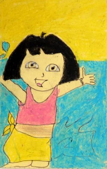 Small Beautiful Girl, painting by Kalpana Wangad