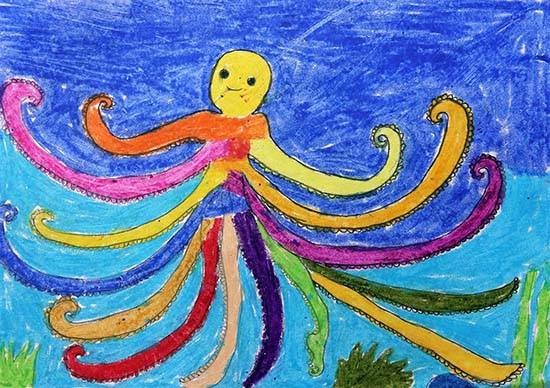 Octopus, painting by Kalpana Wangad