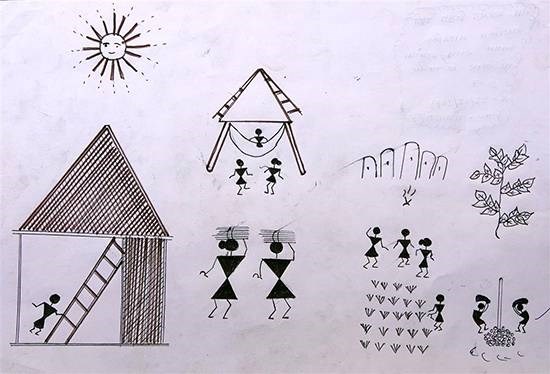 Warli Painting, painting by Kamlesh Vijay Madi