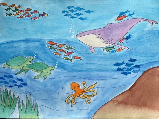 Deep down the sea, painting by Mihika Jagtap