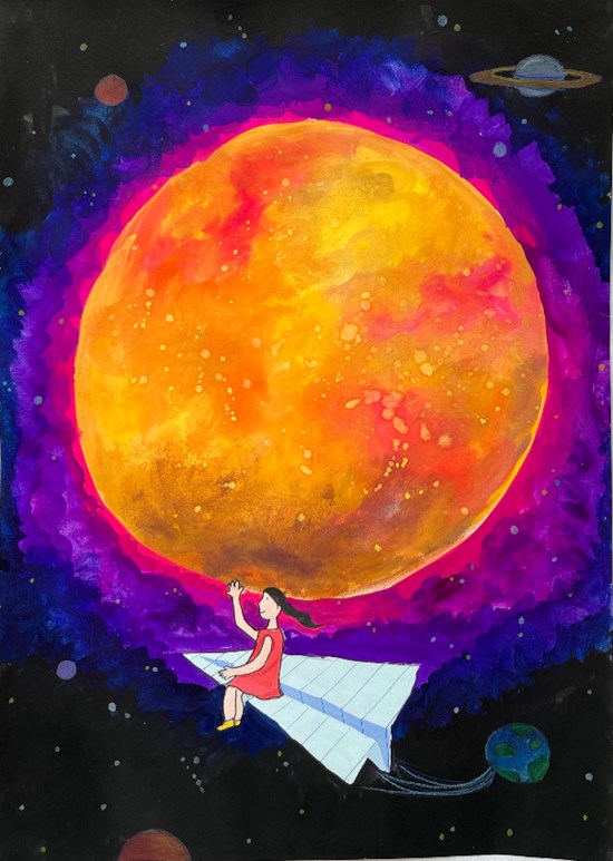 Into the space, painting by Mihika Jagtap
