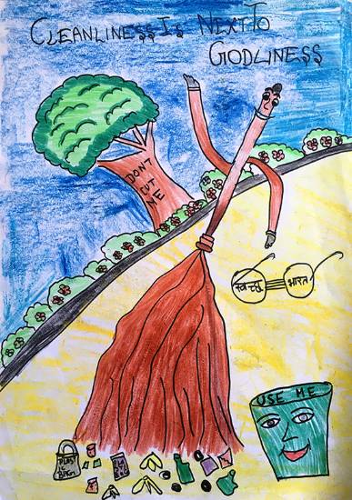Swachh Bharat Abhiyan drawing clean India oil pastel color  how to draw