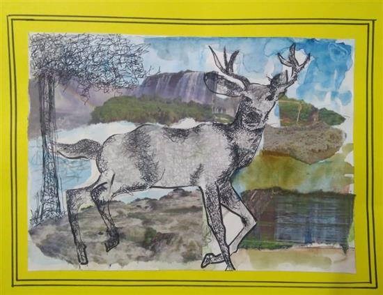 Deer, painting by Mishika Chadha