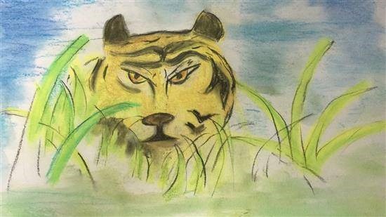 Jungle King, painting by Mishika Chadha