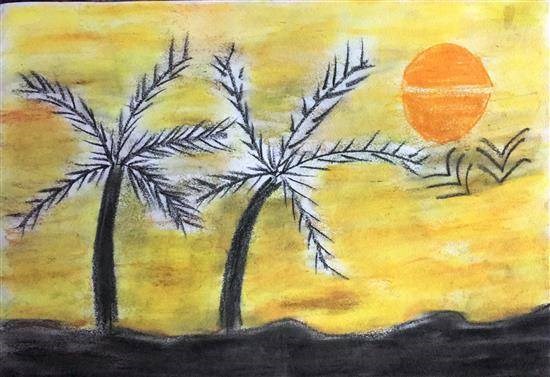 Sunset, painting by Mishika Chadha