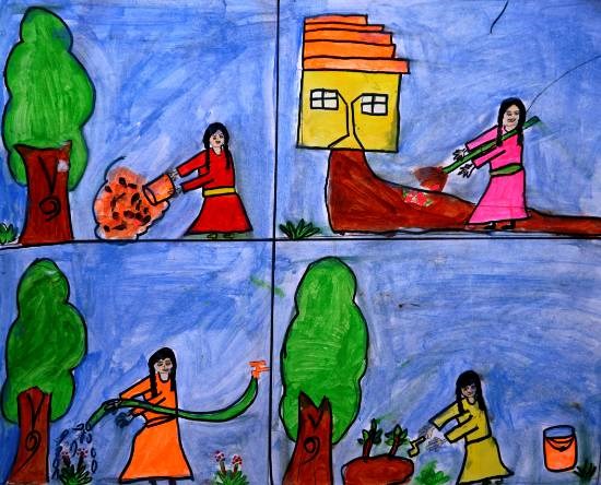 Cleanliness, painting by Mohini 