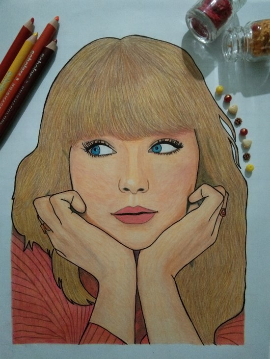 Singer Taylor Swift, painting by Nisha Keshar