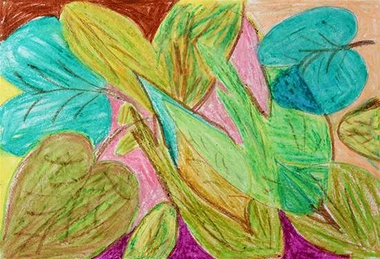 Leaf, painting by Renuka Mansu More