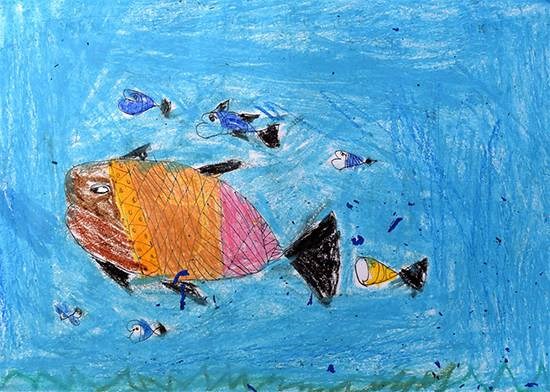 Fish, painting by Rutik Madhu Khevara