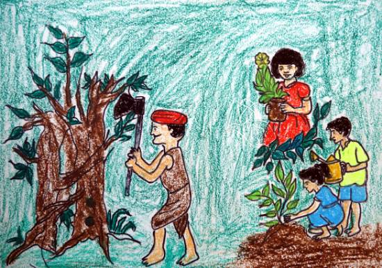 Painting  by Sapana Wagh - Save Tree