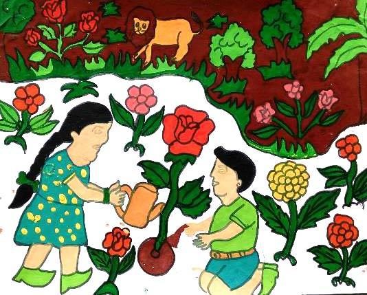 Save Environment, painting by Seema Singh