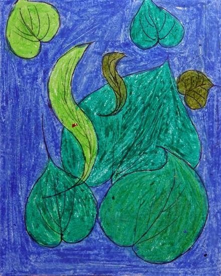 Leafs, painting by Shila Lakhma Dhodhade