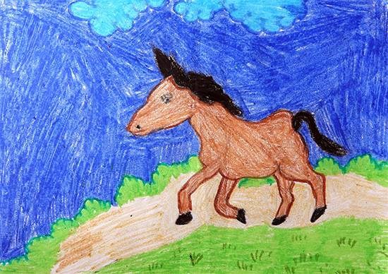 Horse, painting by Shila Lakhma Dhodhade
