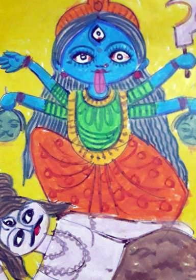Ma Kali, painting by Swarnankita Deb