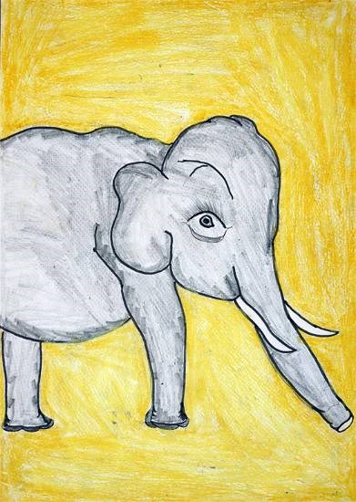 Elephant, painting by Ujwala Janu Thakare