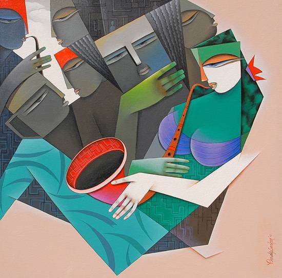 Music of Love, painting by Pradip Sarkar