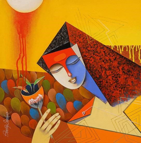 Welcome Song, painting by Pradip Sarkar