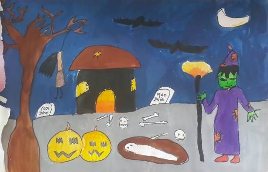 Evil Night, painting by Piyusha 