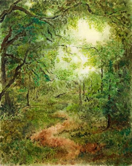 Forest Trail, painting by Nirmal Pathare