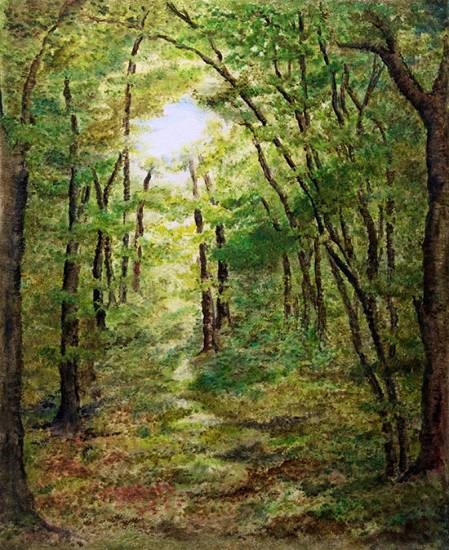 Into the woods, painting by Nirmal Pathare