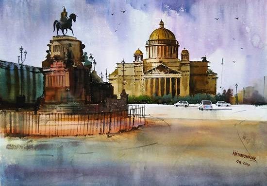St. Isaac's Cathedral, painting by Aditya Ponkshe