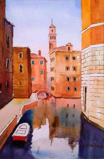 Venice Canal, painting by Aditya Ponkshe