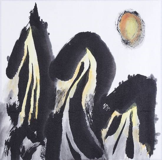 Three Peaks, painting by Nandini Bajekal