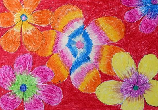 Flowers, painting by Asha Garel