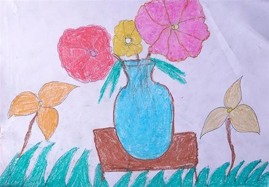 Flower pot, painting by Jagruti Ibhad