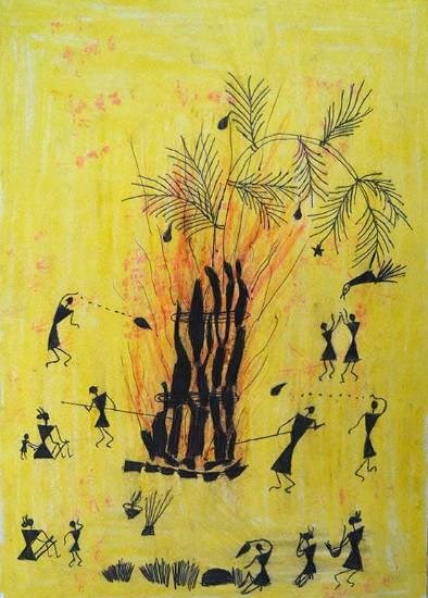 Warli Painting, painting by Vilas Sapate
