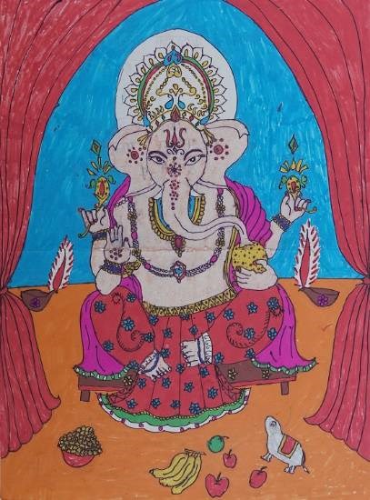 Ganeshji, painting by Bhagyashri Wangad
