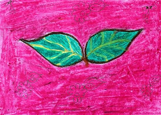 Object drawing - leaf, painting by Kavita Ranjad