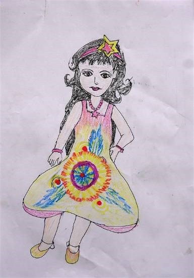Girl, painting by Malati Rinjad