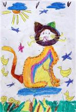 Painting  by Sanisa Bhore - Cat