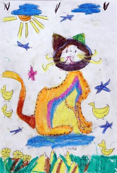 Cat, painting by Sanisa Bhore