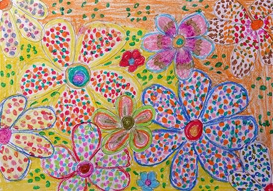 Flower shapes, painting by Sanjivanee Dolhare