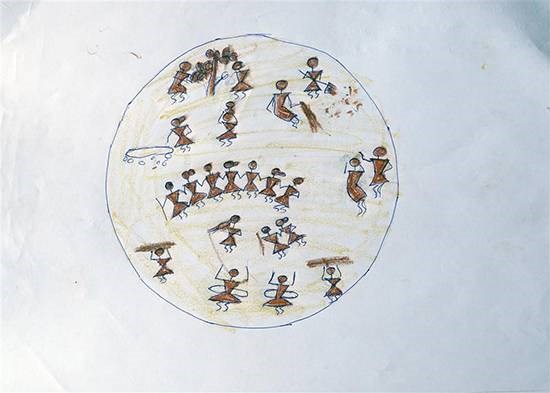 Warli Art, painting by Vaishali Kharad